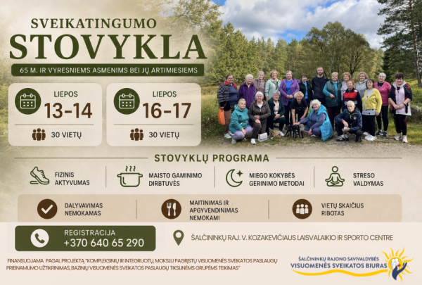 Senjorai ir jų artimieji kviečiami į sveikatingumo stovyklas